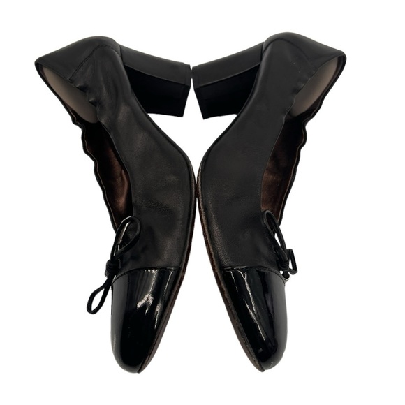 AGL Attilio Giusti Leombruni Black Leather Cap Toe Block Heels Size 39 Women’s - Picture 7 of 9